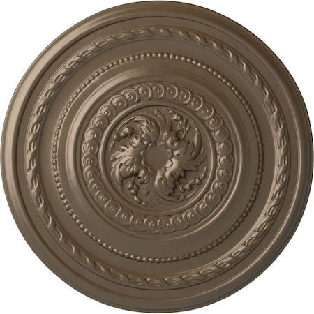 Ekena Millwork Pearl Ceiling Medallion (Fits Canopies up to 1 7/8"), Hand-Painted Warm Silver, 26 1/4"OD x 1 1/2"P CM26PEWSS